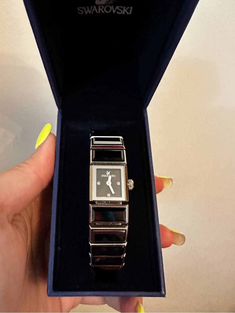 Swarovski Black Baguette Bracelet Watch BNIB